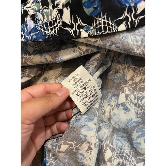 Robert Graham Mens Alloway Skull Button Shirt Classic Fit Flip Cuff Size Large - Picture 9 of 11